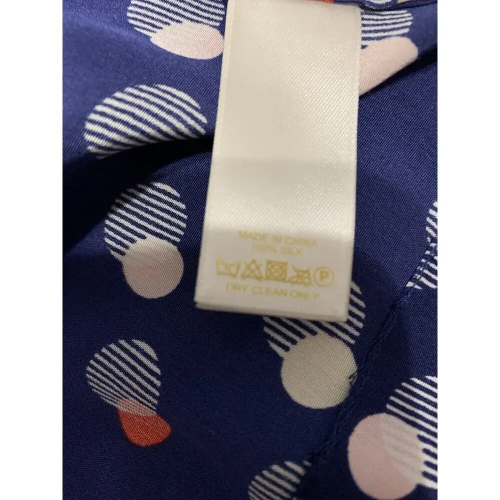 Kate Spade Villa Red White & Blue Polka Dot Dress Silk Size 12 Retro Career Work - Picture 7 of 7